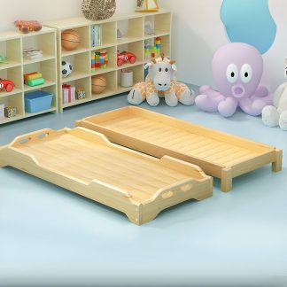 "Art Deco Wood Color Timber Standard Children Bed Gender Neutral"